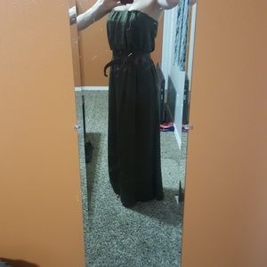 Strapless Olive green dress